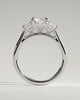 Ayla - Classic Radiant 4 Claw Trilogy Engagement Ring - 18k White Gold