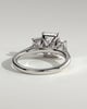 Ayla - Classic Radiant 4 Claw Trilogy Engagement Ring - 18k White Gold