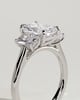 Ayla - Classic Radiant 4 Claw Trilogy Engagement Ring - 18k White Gold
