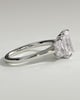 Ayla - Classic Radiant 4 Claw Trilogy Engagement Ring - 18k White Gold