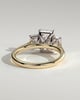 Ayla - Classic Radiant Claw Trilogy Engagement Ring - 18k Yellow Gold / 18k White Gold