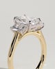 Ayla - Classic Radiant Claw Trilogy Engagement Ring - 18k Yellow Gold / 18k White Gold
