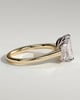 Ayla - Classic Radiant Claw Trilogy Engagement Ring - 18k Yellow Gold / 18k White Gold