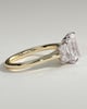 Ayla - Classic Radiant Claw Trilogy Engagement Ring - 18k Yellow Gold / 18k White Gold