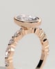 Aylin - Bezel Set Oval with Accent Stones - 18k Rose Gold