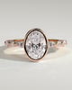 Aylin - Bezel Set Oval with Accent Stones - 18k Rose Gold