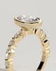 Aylin - Bezel Set Oval with Accent Stones - 18k Yellow Gold