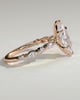 Beatrice - Marquise Claw Solitaire with Marquise and Round Accent Stones Engagement Ring - 18k Rose Gold