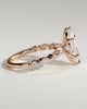 Beatrice - Marquise Claw Solitaire with Marquise and Round Accent Stones Engagement Ring - 18k Rose Gold