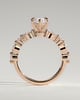 Beatrice - Marquise Claw Solitaire with Marquise and Round Accent Stones Engagement Ring - 18k Rose Gold