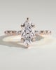 Beatrice - Marquise Claw Solitaire with Marquise and Round Accent Stones Engagement Ring - 18k Rose Gold