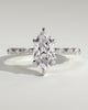 Beatrice - Marquise Claw Solitaire with Marquise and Round Accent Stones Engagement Ring - 18k White Gold