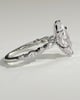 Beatrice - Marquise Claw Solitaire with Marquise and Round Accent Stones Engagement Ring - 18k White Gold