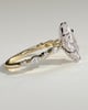 Beatrice - Marquise Claw Solitaire with Marquise and Round Accent Stones Engagement Ring - 18k Yellow Gold / 18k White Gold