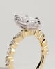 Beatrice - Marquise Claw Solitaire with Marquise and Round Accent Stones Engagement Ring - 18k Yellow Gold / 18k White Gold