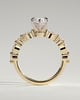 Beatrice - Marquise Claw Solitaire with Marquise and Round Accent Stones Engagement Ring - 18k Yellow Gold / 18k White Gold