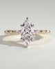 Beatrice - Marquise Claw Solitaire with Marquise and Round Accent Stones Engagement Ring - 18k Yellow Gold / 18k White Gold