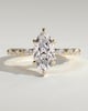 Beatrice - Marquise Claw Solitaire with Marquise and Round Accent Stones Engagement Ring - 18k Yellow Gold