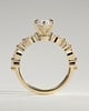 Beatrice - Marquise Claw Solitaire with Marquise and Round Accent Stones Engagement Ring - 18k Yellow Gold