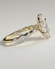 Beatrice - Marquise Claw Solitaire with Marquise and Round Accent Stones Engagement Ring - 18k Yellow Gold