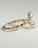 Beatrice - Marquise Claw Solitaire with Marquise and Round Accent Stones Engagement Ring - 18k Yellow Gold