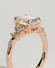 Bella - Oval Claw Solitaire with Clustered Round Shoulder Stones Engagement Ring - 18k Rose Gold
