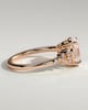 Bella - Oval Claw Solitaire with Clustered Round Shoulder Stones Engagement Ring - 18k Rose Gold