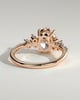 Bella - Oval Claw Solitaire with Clustered Round Shoulder Stones Engagement Ring - 18k Rose Gold
