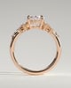 Bella - Oval Claw Solitaire with Clustered Round Shoulder Stones Engagement Ring - 18k Rose Gold