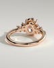 Bella - Oval 4 Claw Solitaire with Clustered Round Shoulder Stones Engagement Ring - 18k Rose Gold
