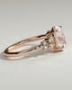 Bella - Oval Claw Solitaire with Clustered Round Shoulder Stones Engagement Ring - 18k Rose Gold