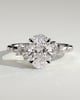 Bella  Oval Solitaire with Accent Stones - 18k White Gold