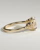 Bella - Oval Claw Solitaire with Clustered Round Shoulder Stones Engagement Ring - 18k Yellow Gold
