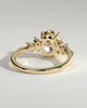 Bella - Oval Claw Solitaire with Clustered Round Shoulder Stones Engagement Ring - 18k Yellow Gold