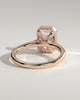 Bennie - Radiant Bezel Cathedral Solitaire with Hidden Halo - 18k Rose Gold