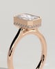 Bennie - Radiant Bezel Cathedral Solitaire with Hidden Halo - 18k Rose Gold