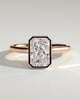 Bennie - Radiant Bezel Cathedral Solitaire with Hidden Halo - 18k Rose Gold
