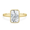 Bennie - Radiant Bezel Cathedral Solitaire with Hidden Halo - 18k Yellow Gold