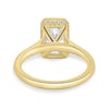 Bennie - Radiant Bezel Cathedral Solitaire with Hidden Halo - 18k Yellow Gold