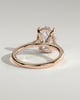 Bethany - Oval Claw Solitaire with Hidden Halo, Tapered Band and Cathedral High Setting Engagement Ring - 18k Rose Gold