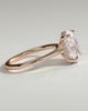 Bethany - Oval Claw Solitaire with Hidden Halo, Tapered Band and Cathedral High Setting Engagement Ring - 18k Rose Gold