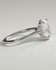 Bethany - Oval Claw Solitaire with Hidden Halo, Tapered Band and Cathedral High Setting Engagement Ring - 18k White Gold