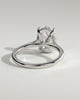 Bethany - Oval Claw Solitaire with Hidden Halo, Tapered Band and Cathedral High Setting Engagement Ring - 18k White Gold