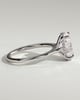 Bethany - Oval Claw Solitaire with Hidden Halo, Tapered Band and Cathedral High Setting Engagement Ring - 18k White Gold