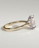 Bethany - Oval Claw Solitaire with Hidden Halo, Tapered Band and Cathedral High Setting Engagement Ring - 18k Yellow Gold / 18k White Gold