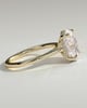 Bethany - Oval Claw Solitaire with Hidden Halo, Tapered Band and Cathedral High Setting Engagement Ring - 18k Yellow Gold