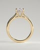Bethany - Oval 4 Claw Solitaire with Hidden Halo, Tapered Band and Cathedral Setting Engagement Ring - 18k Yellow Gold