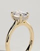 Bethany - Oval 4 Claw Solitaire with Hidden Halo, Tapered Band and Cathedral Setting Engagement Ring - 18k Yellow Gold