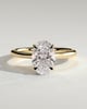 Bethany - Oval 4 Claw Solitaire with Hidden Halo, Tapered Band and Cathedral Setting Engagement Ring - 18k Yellow Gold
