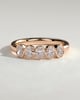 Betty - Oval Bezel Set Wedding Ring - 5 stones 18k Rose Gold